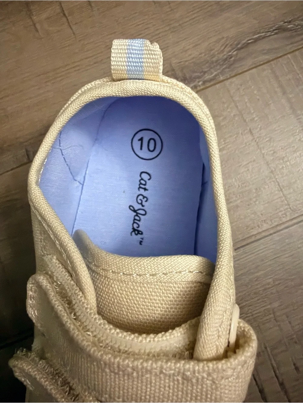 Cat & Jack Cream Canvas Hook-and-Loop Toddler Sneakers
